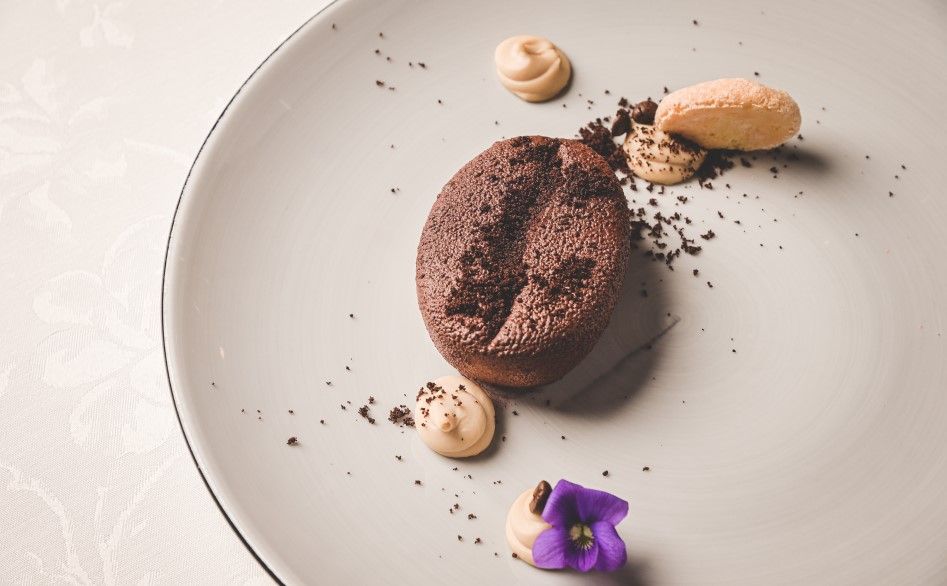 plate with chocolate cake